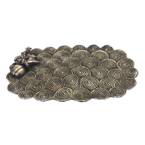 MudPie Swirlie Silver Christmas Serving Platter - Picture 4 of 10